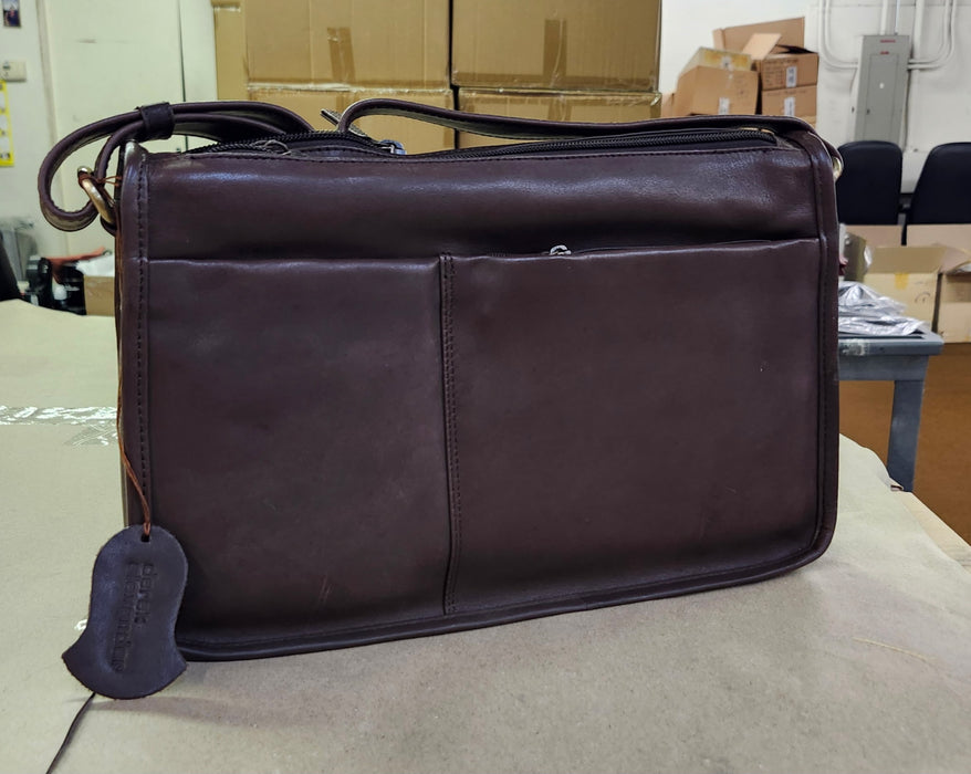 Derek Alexander Leather CENTRAL PARK Twin Zippered Semi Structured Handbag