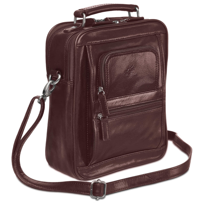 Mancini Leather Double Compartment Unisex Bag