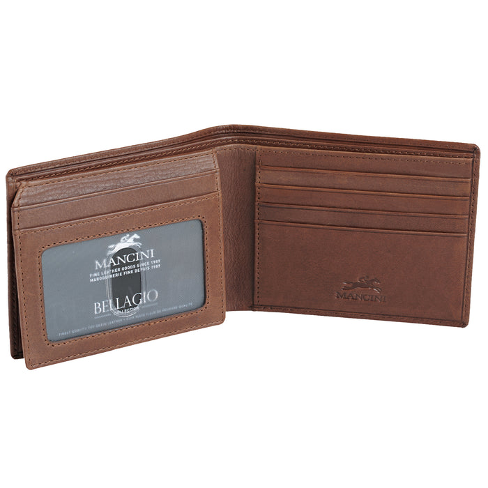 Mancini Leather Men's Wallet Left Wing RFID Billfold