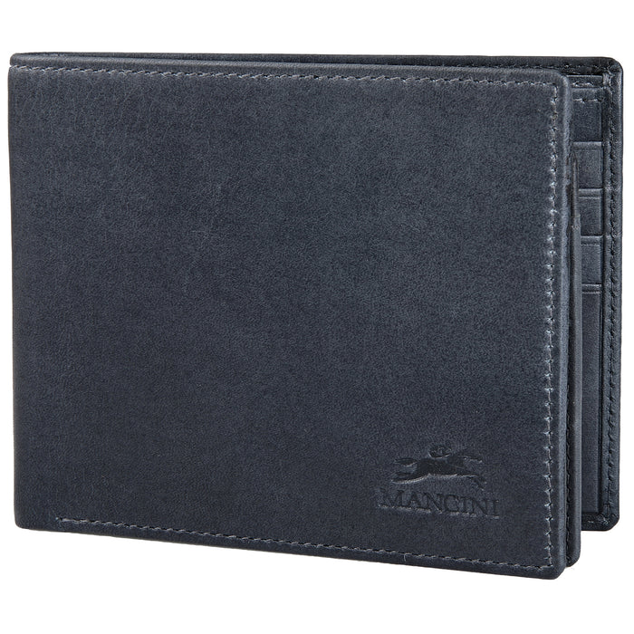 Mancini Leather Men's Wallet Left Wing RFID Billfold