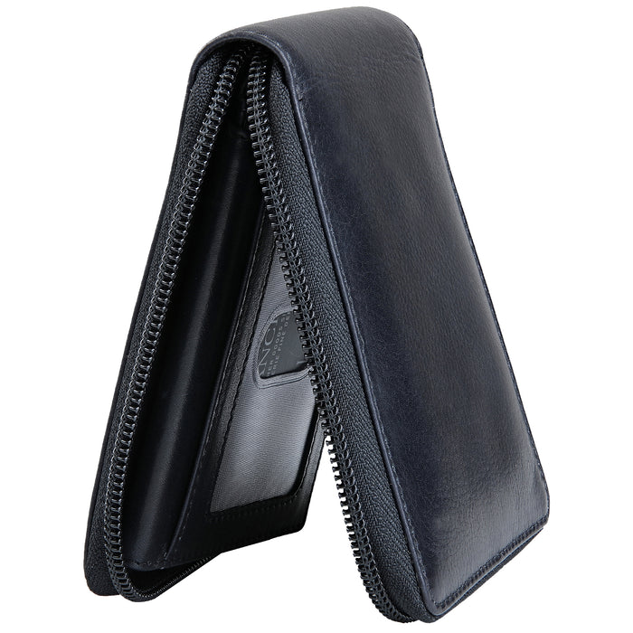 Mancini Leather Men's Wallet Zippered RFID Billfold with Removable Passcase