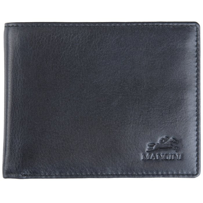 Mancini Leather Men's Center Wing RFID Wallet with Coin Pocket