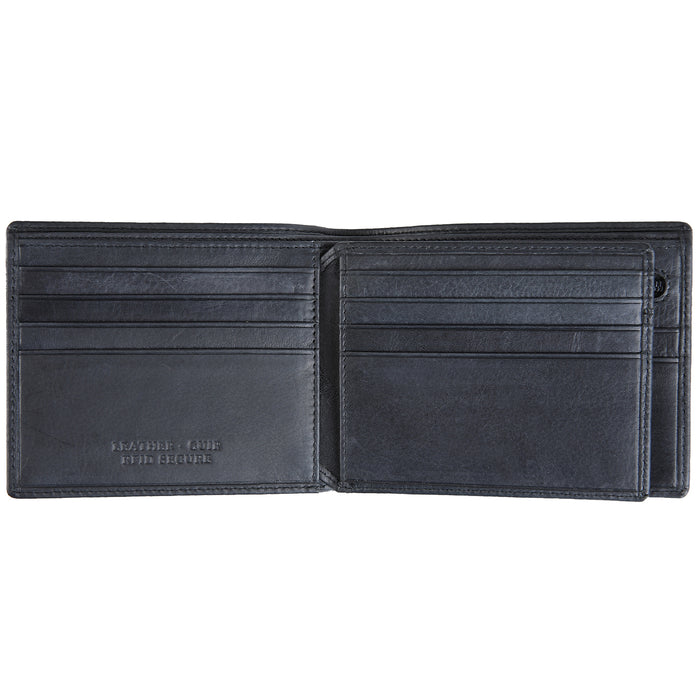 Mancini Leather Men's Center Wing RFID Wallet with Coin Pocket