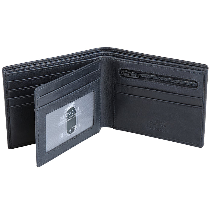 Mancini Leather Men's Center Wing RFID Wallet with Coin Pocket