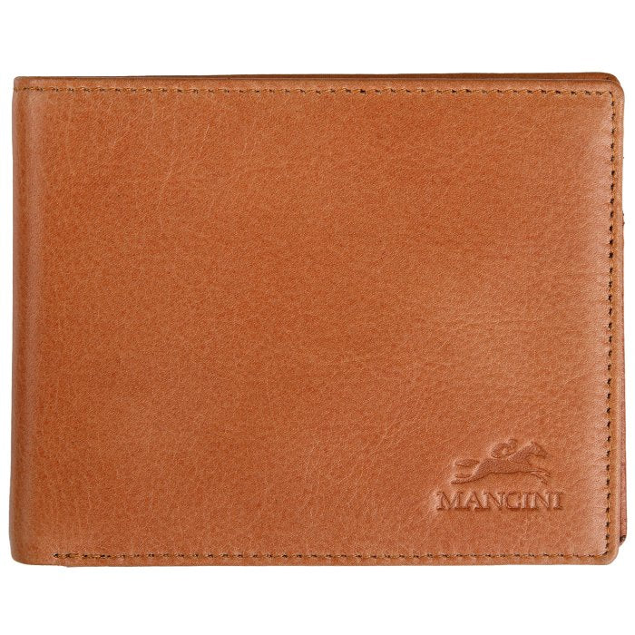 Mancini Leather Men's Center Wing RFID Wallet with Coin Pocket