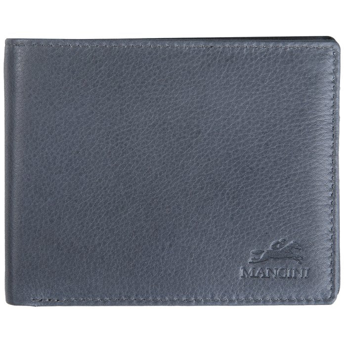 Mancini Leather Men's Center Wing RFID Wallet with Coin Pocket