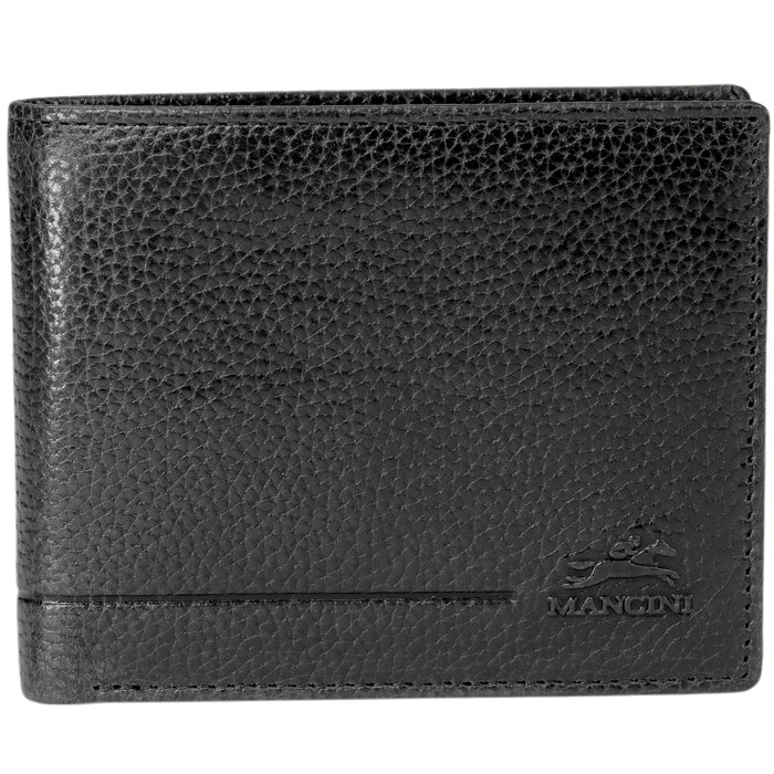 Mancini Leather Men's Fifth Avenue RFID Secure Center Wing Billfold