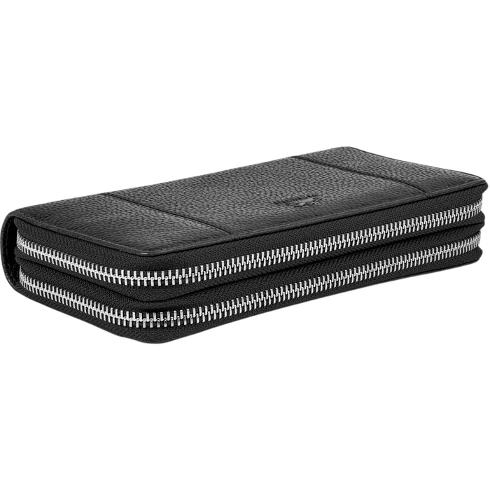 Mancini Leather Fifth Avenue RFID Secure Double Zipper Wallet