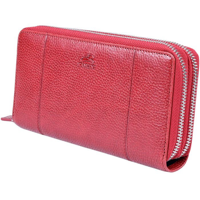 Mancini Leather Fifth Avenue RFID Secure Double Zipper Wallet