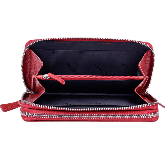 Mancini Leather Fifth Avenue RFID Secure Double Zipper Wallet