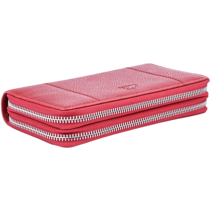 Mancini Leather Fifth Avenue RFID Secure Double Zipper Wallet