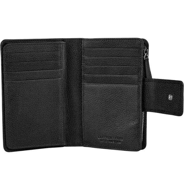 Mancini Leather Fifth Avenue RFID Secure Medium Clutch Wallet
