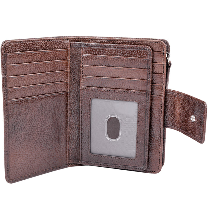 Mancini Leather Fifth Avenue RFID Secure Medium Clutch Wallet