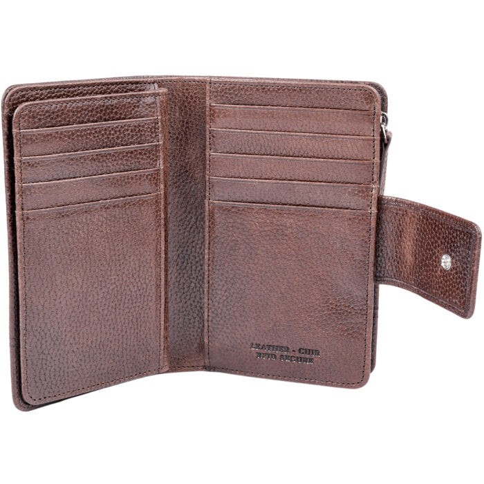 Mancini Leather Fifth Avenue RFID Secure Medium Clutch Wallet