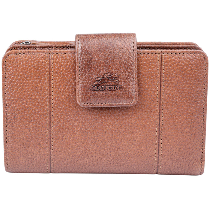 Mancini Leather Fifth Avenue RFID Secure Medium Clutch Wallet