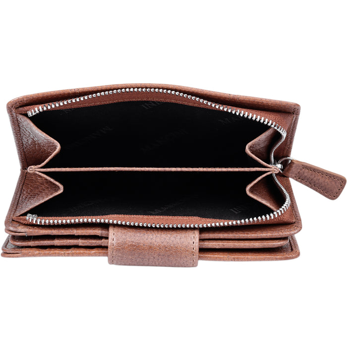 Mancini Leather Fifth Avenue RFID Secure Medium Clutch Wallet