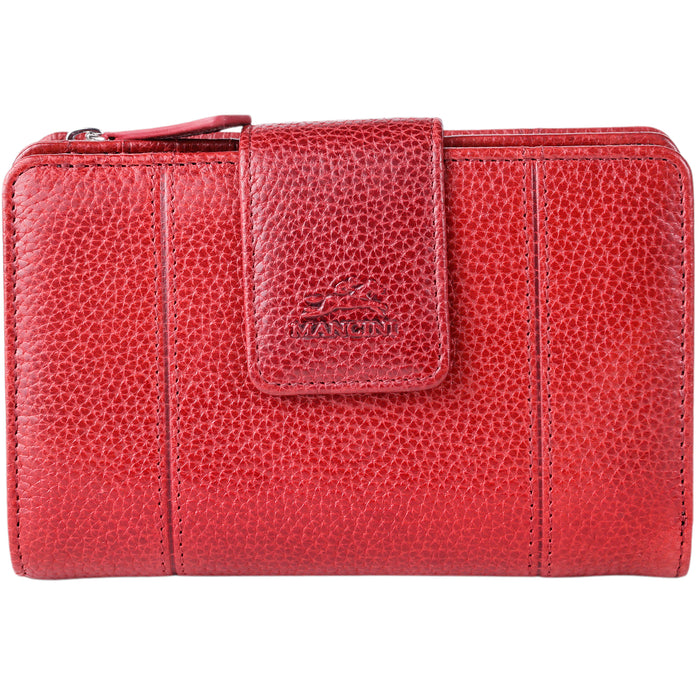 Mancini Leather Fifth Avenue RFID Secure Medium Clutch Wallet