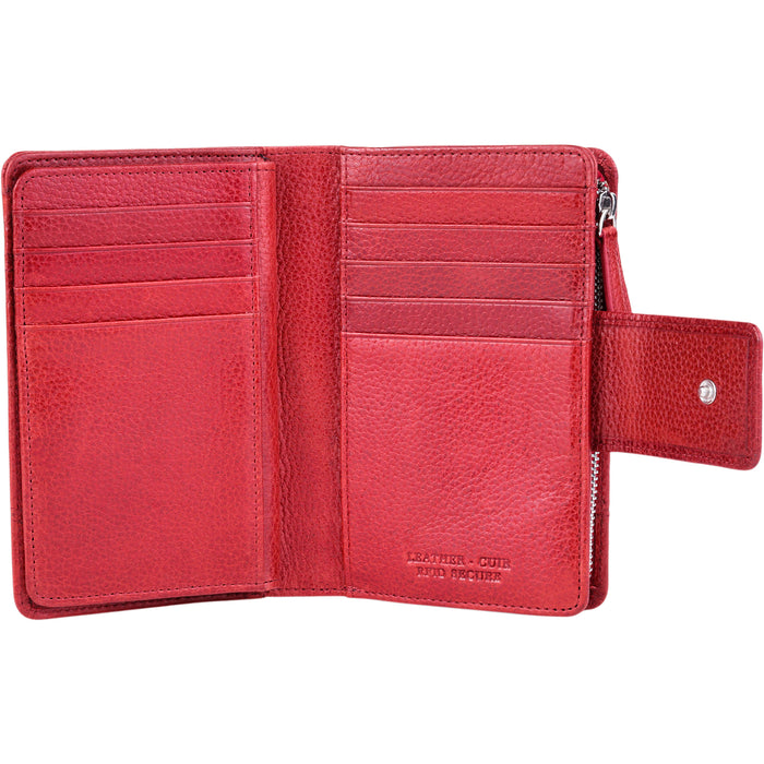 Mancini Leather Fifth Avenue RFID Secure Medium Clutch Wallet