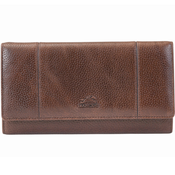 Mancini Leather Fifth Avenue RFID Secure Trifold Wallet