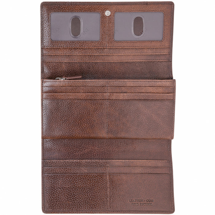 Mancini Leather Fifth Avenue RFID Secure Trifold Wallet