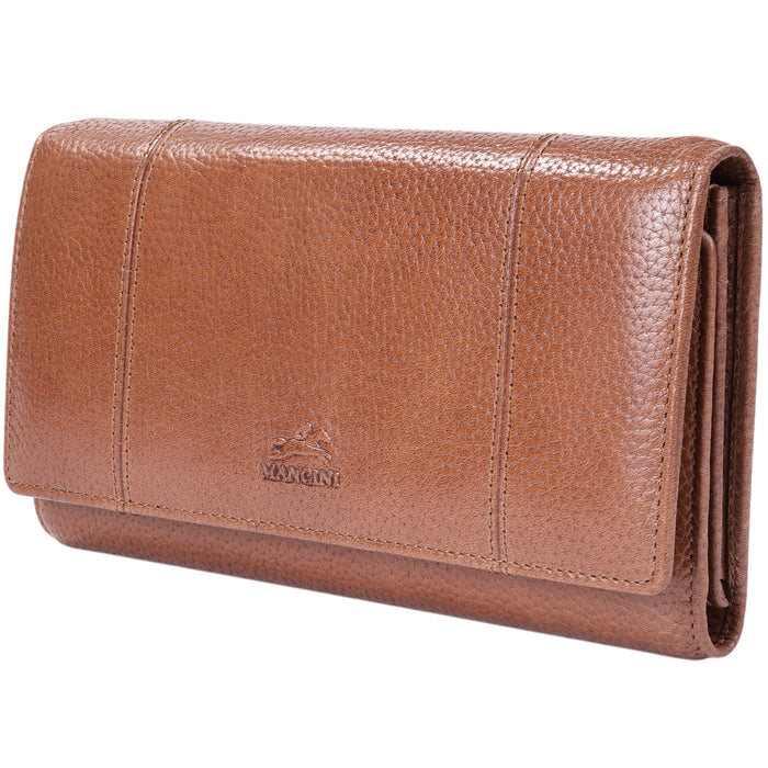 Mancini Leather Fifth Avenue RFID Secure Trifold Wallet