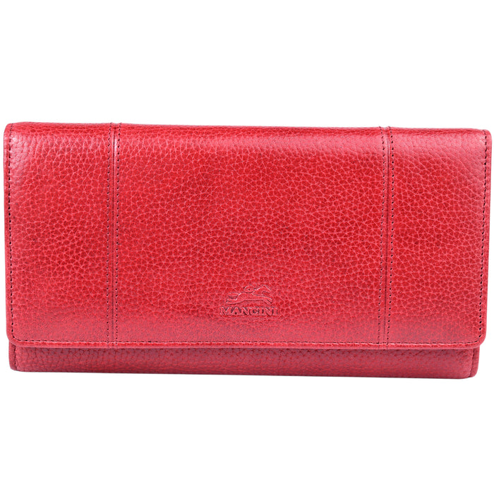 Mancini Leather Fifth Avenue RFID Secure Trifold Wallet