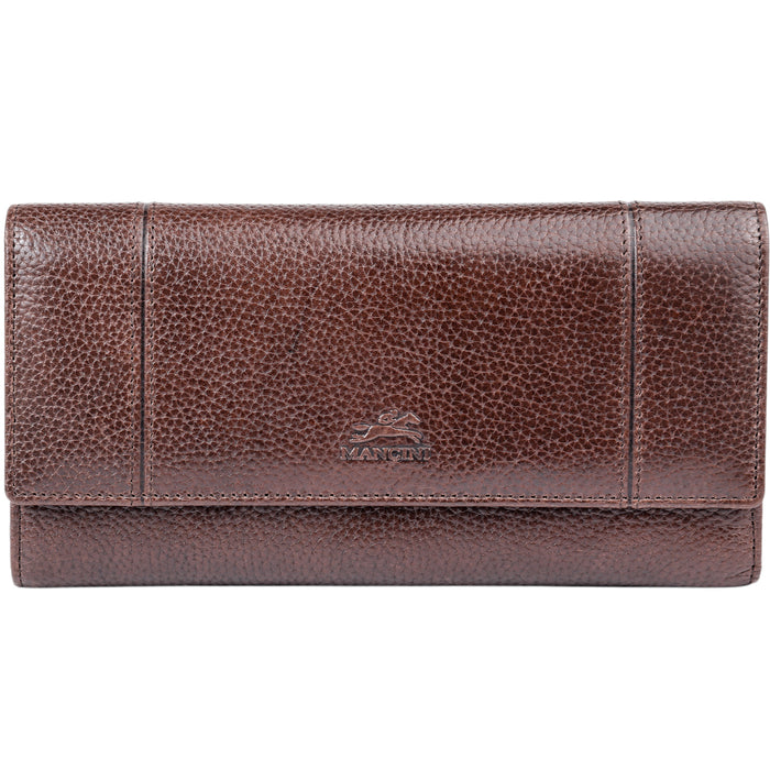 Mancini Leather Fifth Avenue RFID Secure Quad fold Wallet