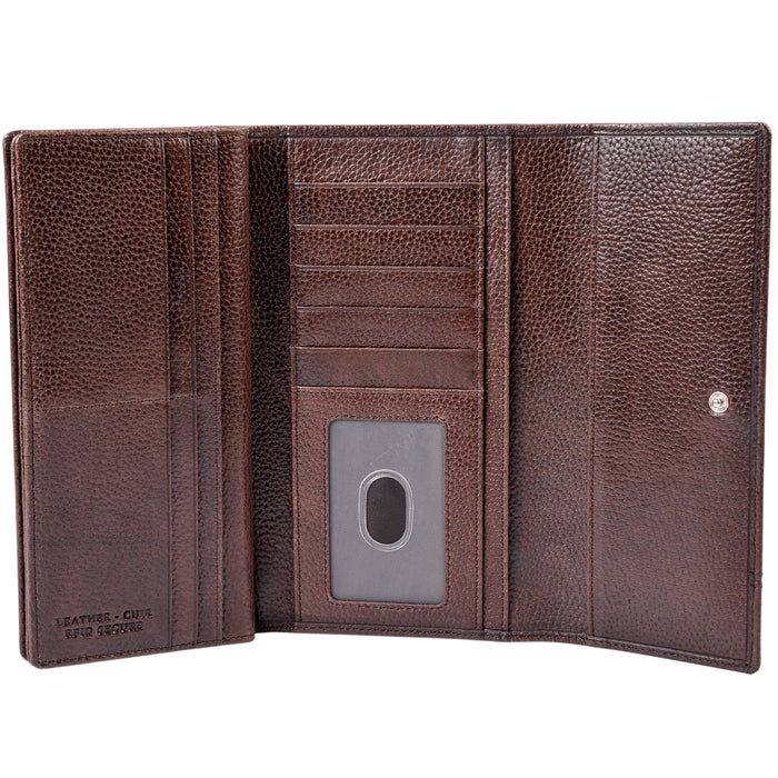 Mancini Leather Fifth Avenue RFID Secure Quad fold Wallet