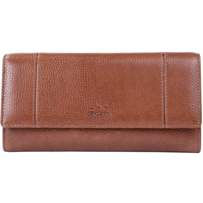 Mancini Leather Fifth Avenue RFID Secure Quad fold Wallet