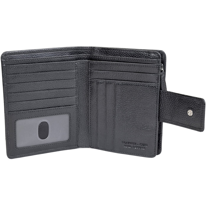 Mancini Leather Fifth Ave RFID Secure Medium Clutch Wallet