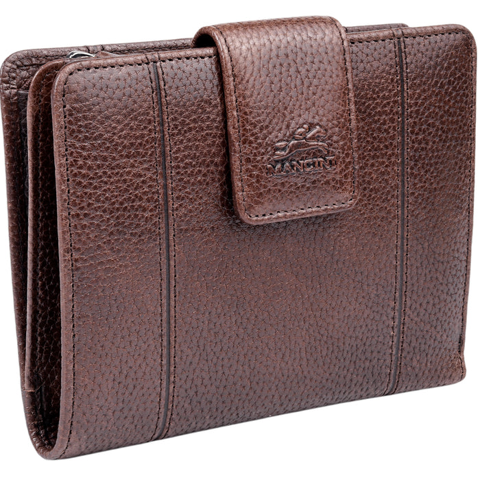 Mancini Leather Fifth Ave RFID Secure Medium Clutch Wallet