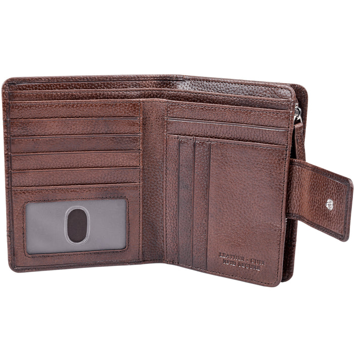 Mancini Leather Fifth Ave RFID Secure Medium Clutch Wallet