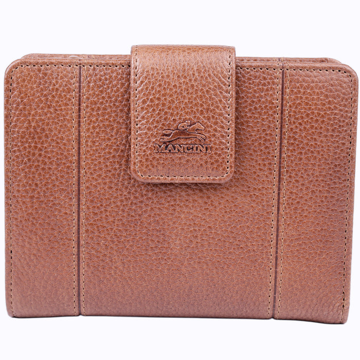 Mancini Leather Fifth Ave RFID Secure Medium Clutch Wallet
