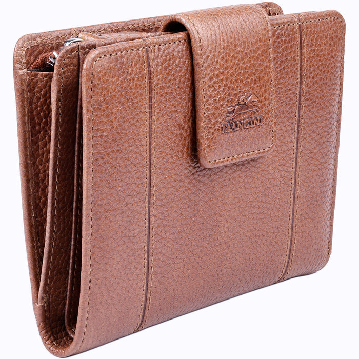 Mancini Leather Fifth Ave RFID Secure Medium Clutch Wallet