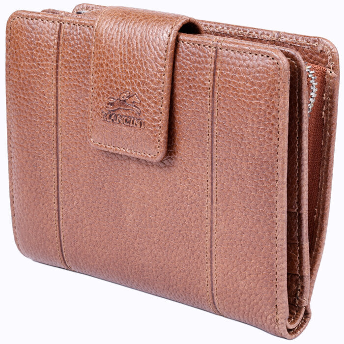 Mancini Leather Fifth Ave RFID Secure Medium Clutch Wallet