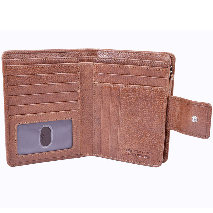 Mancini Leather Fifth Ave RFID Secure Medium Clutch Wallet