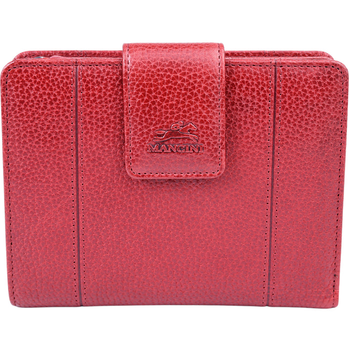Mancini Leather Fifth Ave RFID Secure Medium Clutch Wallet