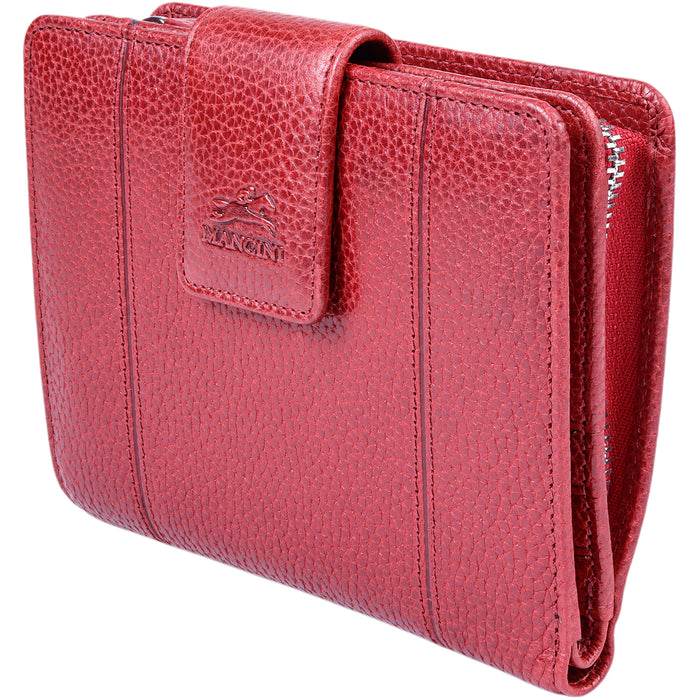 Mancini Leather Fifth Ave RFID Secure Medium Clutch Wallet