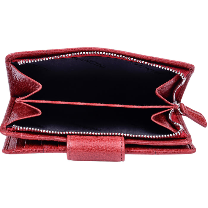 Mancini Leather Fifth Ave RFID Secure Medium Clutch Wallet