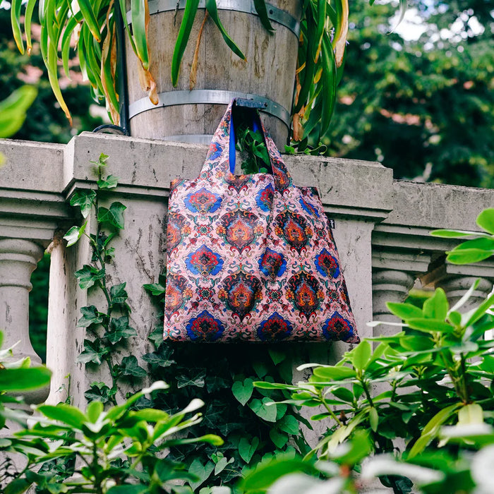 Loqi Tote Bag with Zip Pouch - DECORATIVE ART Tapestry Tea Rose Recycled Bag