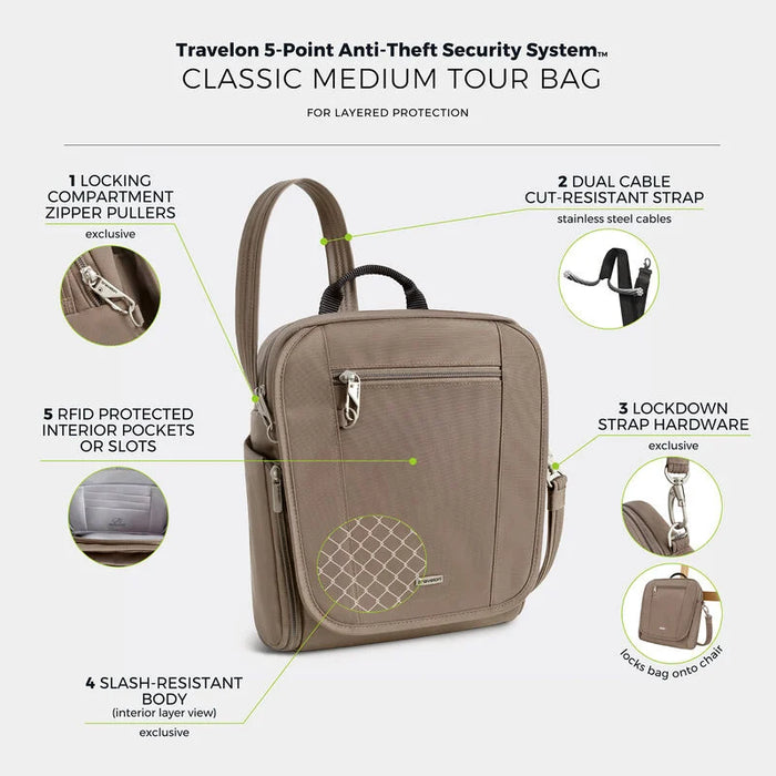 Travelon Anti-Theft Classic Medium Tour Bag