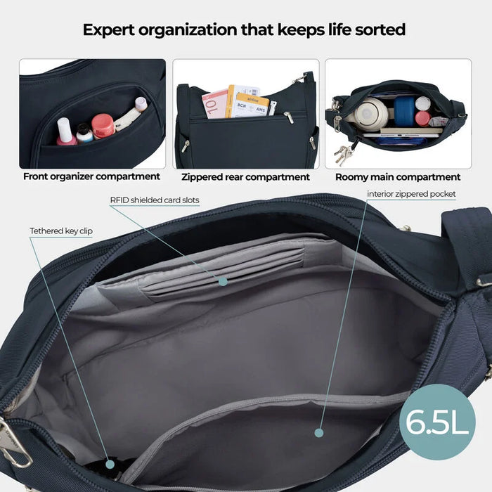 Travelon Anti-Theft Classic Crossbody Bucket Bag