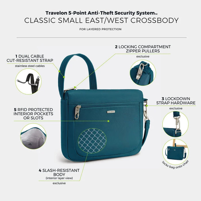 Travelon Anti-Theft Classic Small E/W Crossbody