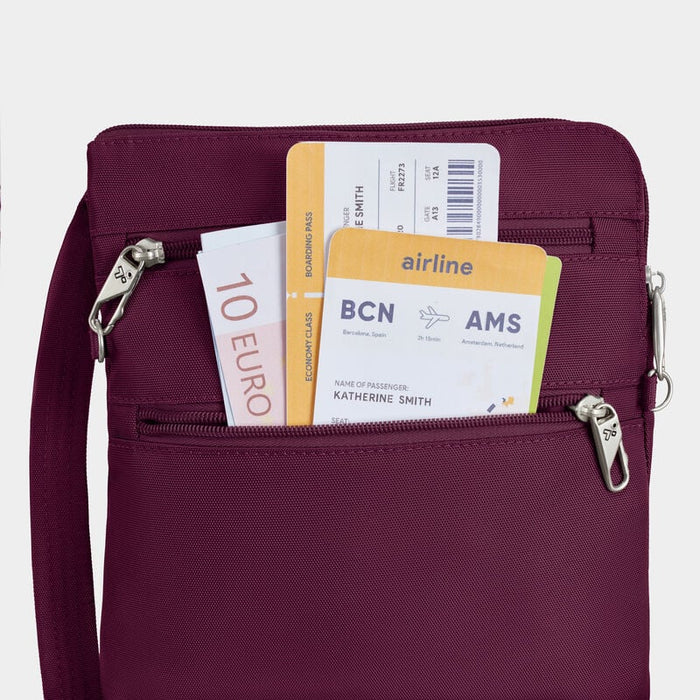 Travelon Anti-Theft Classic Slim Double Zip Crossbody