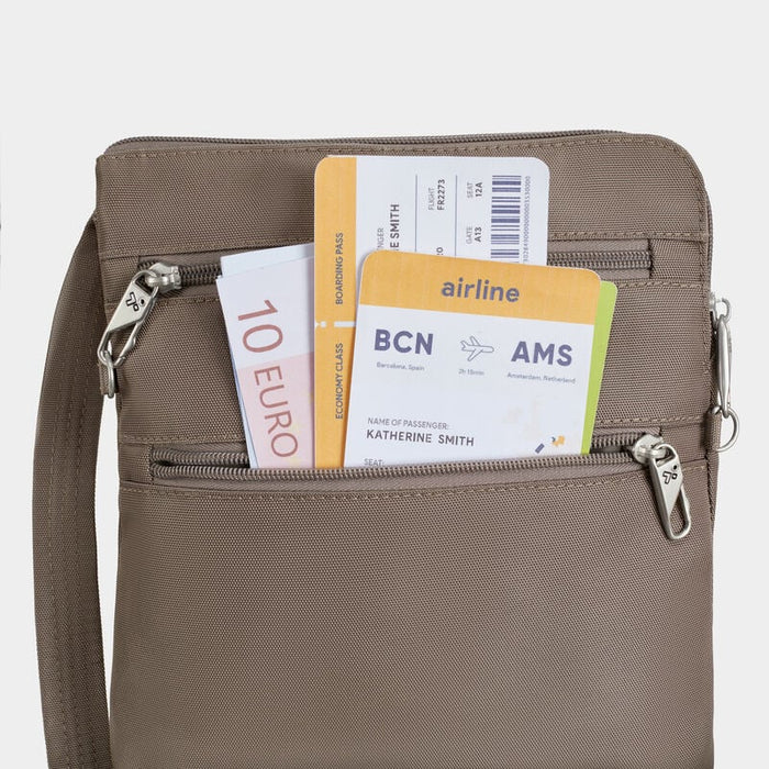 Travelon Anti-Theft Classic Slim Double Zip Crossbody