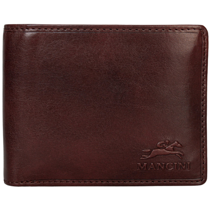Mancini Leather Men’s Pelle D’oro RFID Secure Center Wing Billfold
