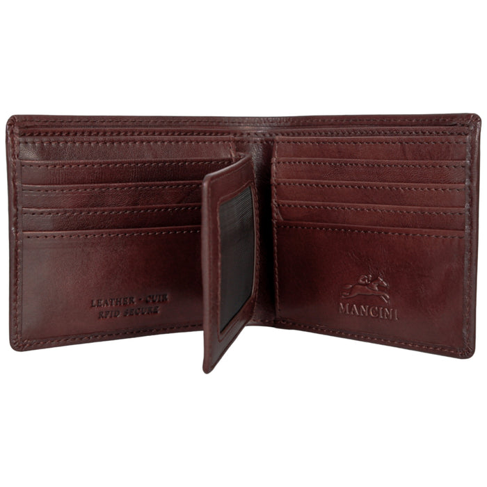 Mancini Leather Men’s Pelle D’oro RFID Secure Center Wing Billfold