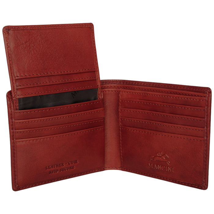 Mancini Leather Men's Pelle D’oro RFID Secure Left Wing Billfold