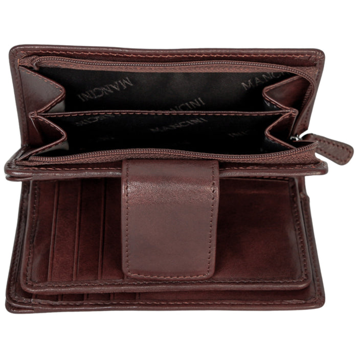 Mancini Leather Pelle D’oro RFID Secure Medium Clutch Wallet