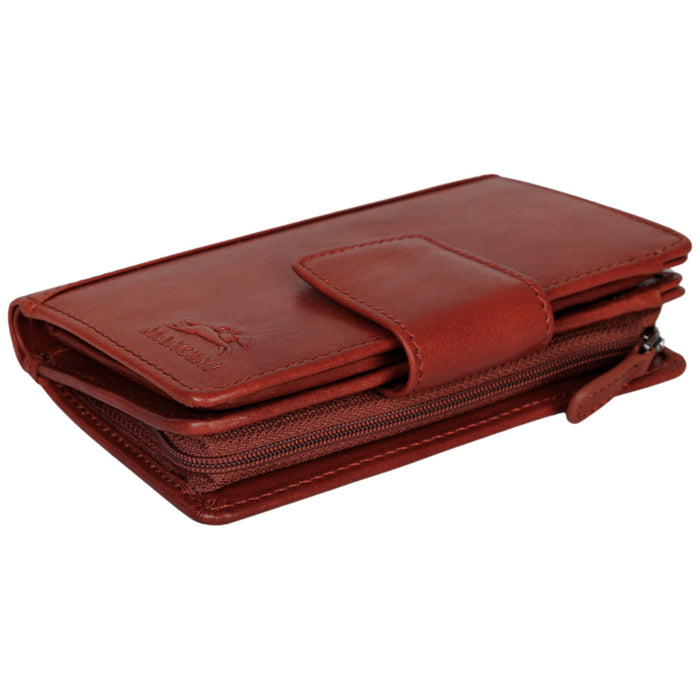 Mancini Leather Pelle D’oro RFID Secure Medium Clutch Wallet